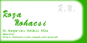 roza mohacsi business card